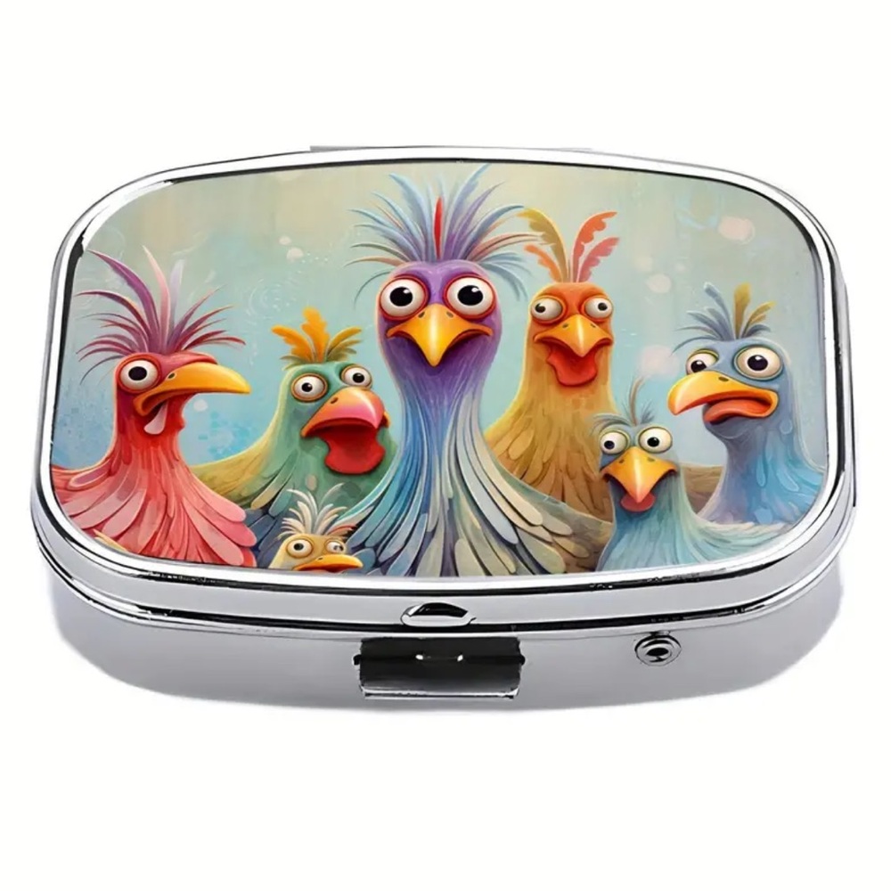 NEW| Cute Funny Cartoon Pattern Portable Pill Box Case Trinket Organizer - Picture 1 of 14